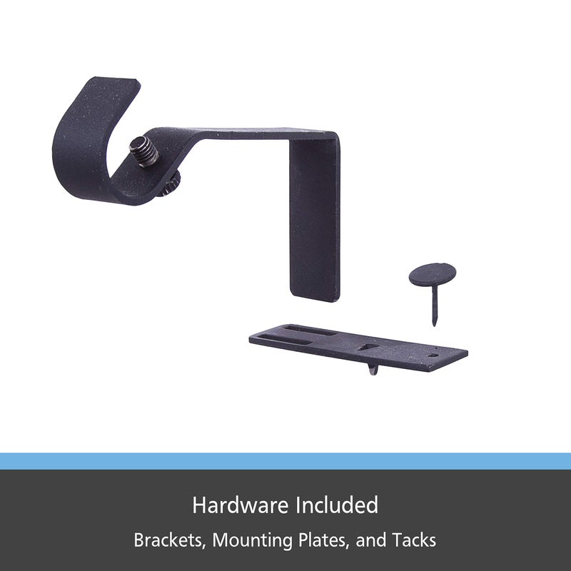 Kenney Fast Fit 5/8" No Measure Curtain Rod Brackets, Matte Black - Image 2